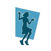 silhouet van een slank vrouw in dans houding. silhouet van een vrouw dansen. vector