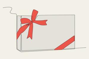 kleur illustratie van een geschenk doos met lint vector