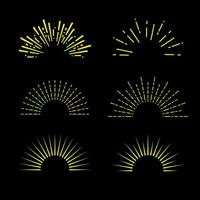 zonnestraal, licht stralen in lijn kunst. Boheems symbool barsten zon stralen, vuurwerk vector. vector