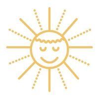 geel zon vector lijn icoon, kleur teken van zomer seizoen