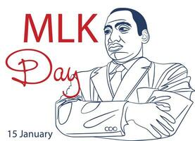 Martin Luther koning jr. dag groet kaart ontwerp. mlk dag belettering inspirerend citaat, ons vlag achtergrond vector