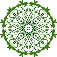 groen kleur bloemen mandala ontwerp. circulaire ornament mandala van groen bladeren. vector