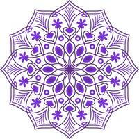 blauw Purper kleur bloemen decoratief mandala ontwerp. vector