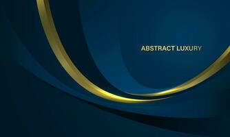 abstract blauw goud kromme luxe ontwerp modern achtergrond vector