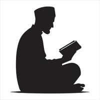 Arabisch moslim Mens vector silhouet, een moslim Mens houding vector