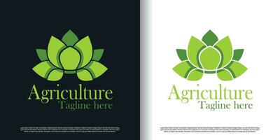 landbouw logo ontwerp vector met creatief concept premie vector