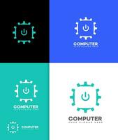 computer hardware logo vector sjabloon