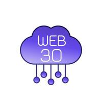 web 3.0 icoon met een wolk, vector