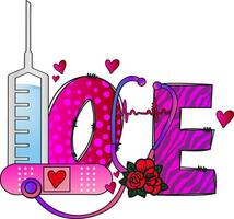 valentijnsdag dag verpleegster liefde vector