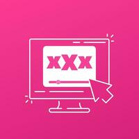 xxx video inhoud vector icoon