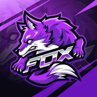 Fox esport mascotte logo ontwerp vector