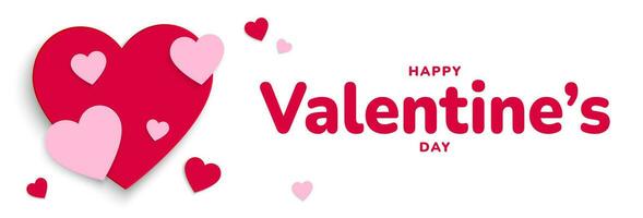 valentijnsdag dag achtergrond met rood en roze papier hart elementen. vector illustratie