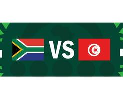 zuiden Afrika en Tunesië Afrikaanse vlaggen landen 2023 groep e teams landen Afrikaanse Amerikaans voetbal symbool logo ontwerp vector illustratie