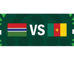 Gambia en Kameroen Afrikaanse vlaggen landen 2023 groep c teams landen Afrikaanse Amerikaans voetbal symbool logo ontwerp vector illustratie