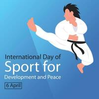 illustratie vector grafisch van een karate atleet is schoppen omhoog, perfect voor Internationale dag, sport, ontwikkeling en vrede, vieren, groet kaart, enz.