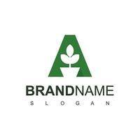 brief een groen blad logo vector