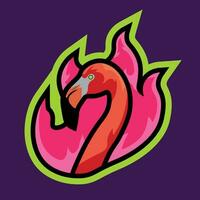 roze flamingo gaming logo vector