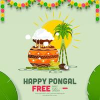 gelukkig pongal festival van Indië banier ontwerp sjabloon. vector illustratie