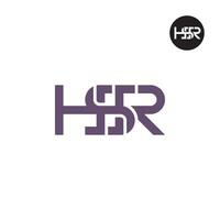 brief hsr monogram logo ontwerp vector