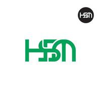 brief hsm monogram logo ontwerp vector
