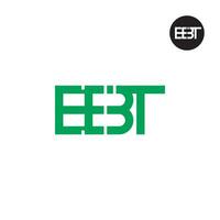 brief ebt monogram logo ontwerp vector