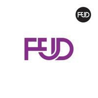 brief fud monogram logo ontwerp vector