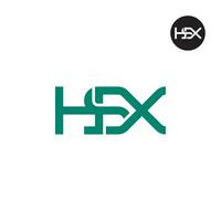 brief hsx monogram logo ontwerp vector