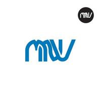 brief mnv monogram logo ontwerp vector