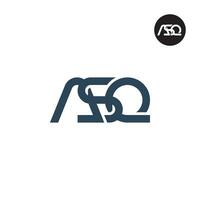 brief asq monogram logo ontwerp vector