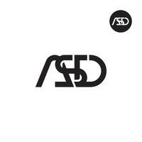 brief asd monogram logo ontwerp vector