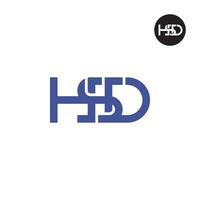 brief hsd monogram logo ontwerp vector