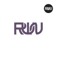 brief rwn monogram logo ontwerp vector