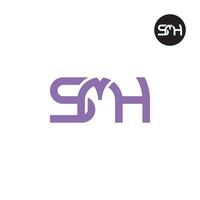 brief smh monogram logo ontwerp vector