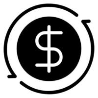 teruggave van investering glyph icon vector