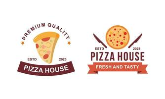 pizza logo, pictogrammen en ontwerp elementen voor pizzeria vector