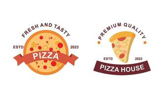 pizza logo, pictogrammen en ontwerp elementen voor pizzeria vector