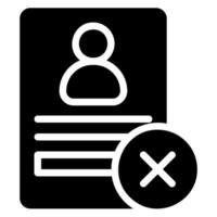 afgewezen glyph-pictogram vector