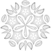 zee mandala kleur bladzijde. anti spanning kleur bladzijde voor kinderen en volwassenen. vector