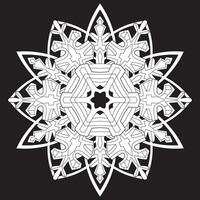 abstract mandala sneeuwvlok lijn kunst ontwerp Aan zwart achtergrond. vector