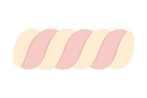 twist marshmallows met pastel kleur wit en roze geïsoleerd Aan wit achtergrond vector