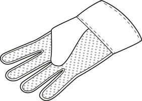 tuinieren handschoenen schets pictogrammen. zwart en wit vector