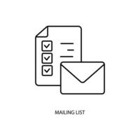 mailing lijst concept lijn icoon. gemakkelijk element illustratie. mailing lijst concept schets symbool ontwerp. vector