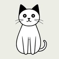 schattig kat vector zwart en wit tekenfilm karakter ontwerp verzameling. wit achtergrond. huisdieren, dieren.