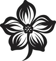 abstract bloeien ontwerp gemakkelijk artistiek logo chique bloemblad werveling zwart minimaal vector icoon