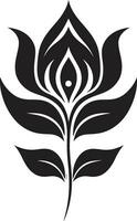 minimalistische bloeien essence single handgemaakt icoon grillig bloemblad schets zwart minimaal logo vector