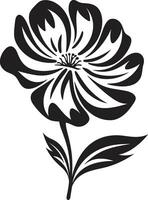 abstract bloesem silhouet artistiek logo element chique minimalistische bloem gemakkelijk zwart embleem vector