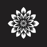 grillig vector bloem gemakkelijk zwart icoon ontwerp modern bloesem detail hand- weergegeven vector embleem