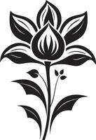 elegant bloemen essence zwart vector iconisch logo bevallig bloemblad schetsen gemakkelijk artistiek embleem ontwerp