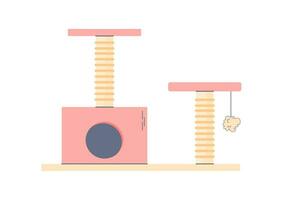 kat huis, kat boom, accessoires , kawaii grappig , vector illustratie