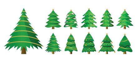 pak van realistisch Kerstmis pijnboom boom ontwerp voor Kerstmis decoratie vector
